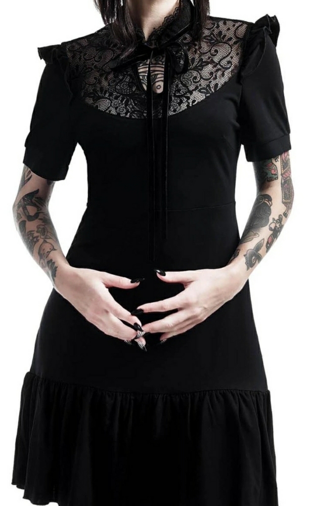 Killstar Raven Never Ruffle dress